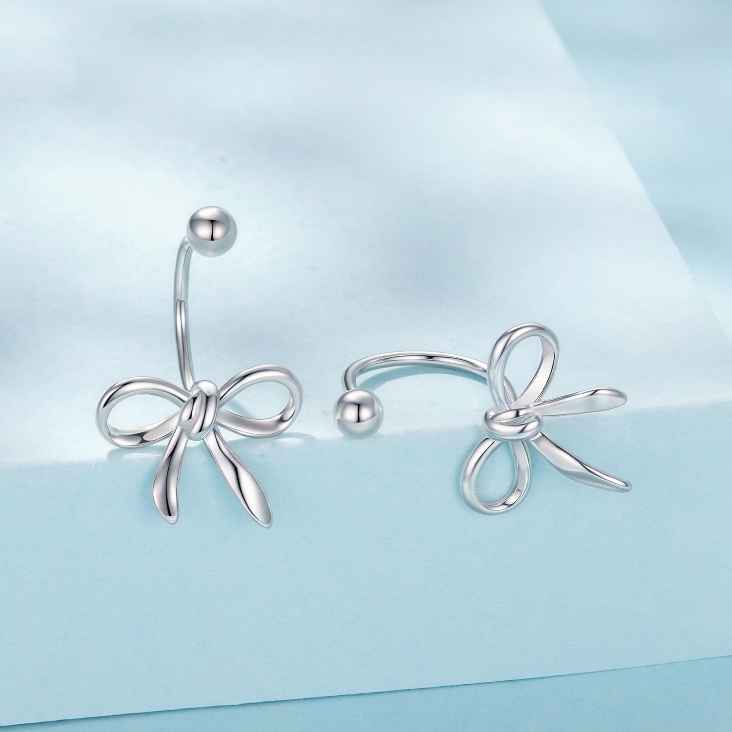 925 Sterling Silver Earrings with White Gold Plating - 1.0*1.3 cm DestGlow
