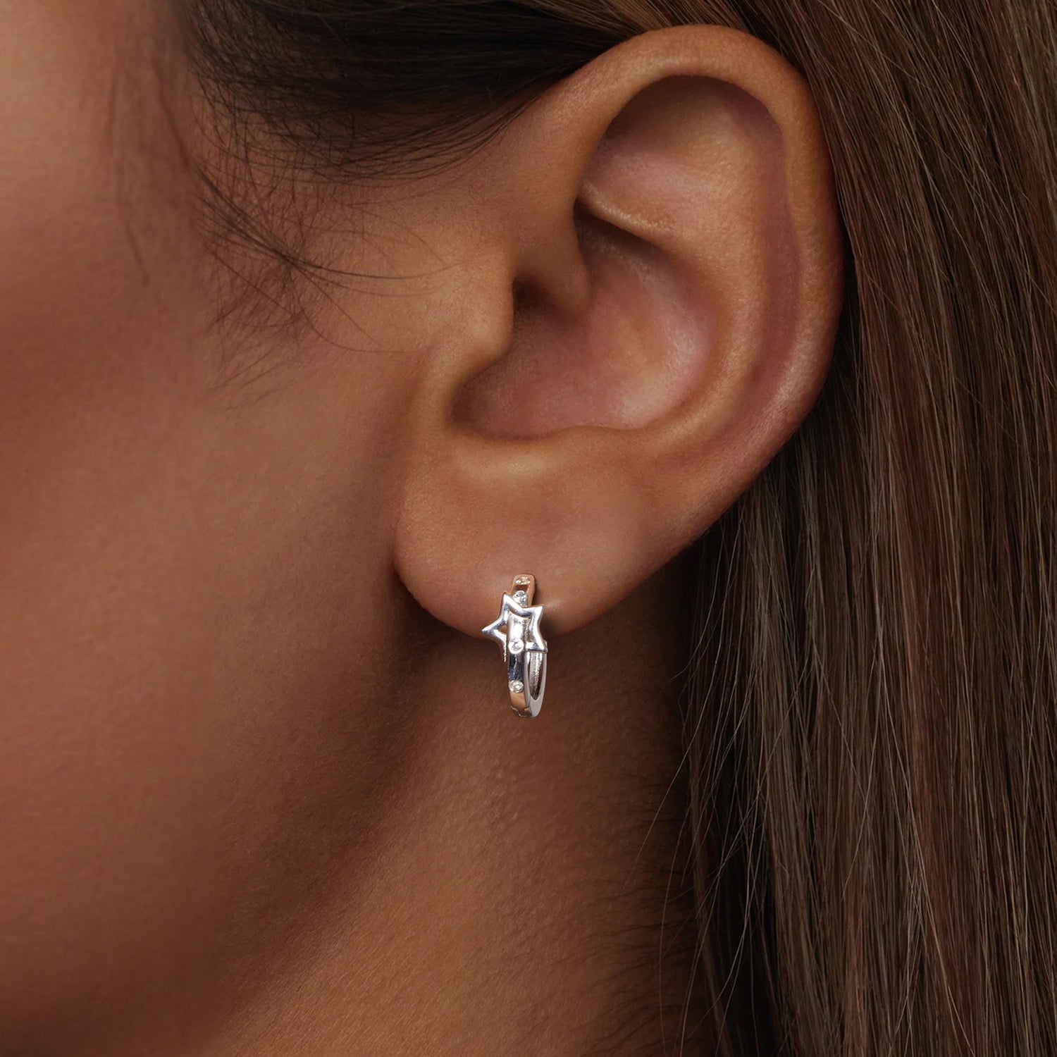 925 Sterling Silver & White Gold Earrings with Pavé Setting CZ - 12x6mm for Women DestGlow