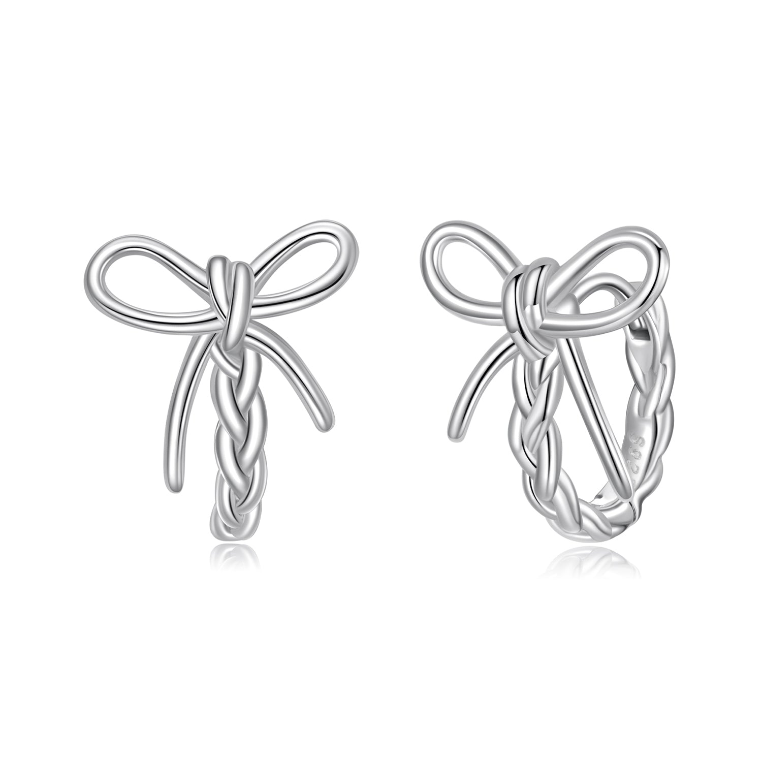 925 Sterling Silver Earrings with White Gold Plating for Women DestGlow