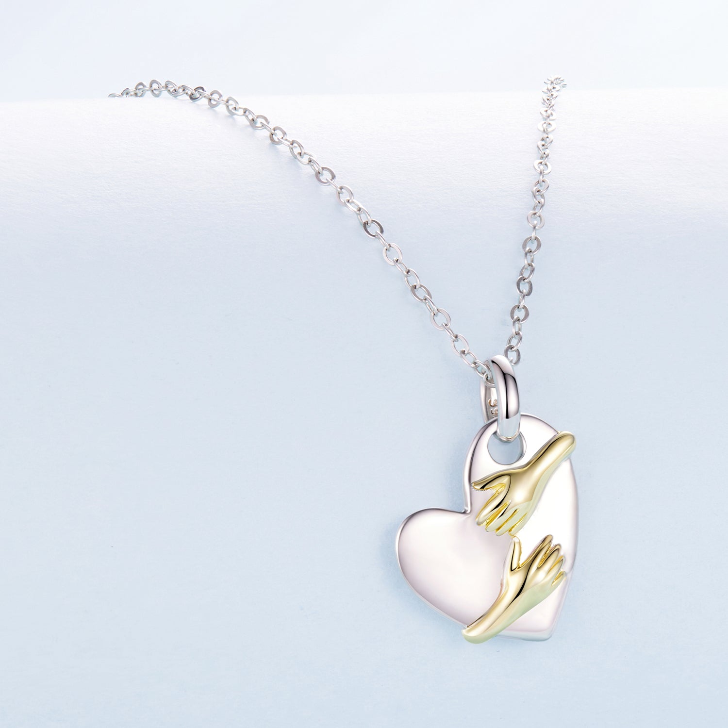 925 Sterling Silver + Plated White Gold + Plated Gold 1.8*1.2cm Necklace for Women DestGlow