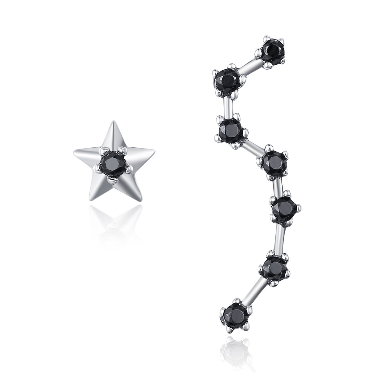 925 Sterling Silver Earrings with Pavé Setting CZ - 2.3cm Height DestGlow