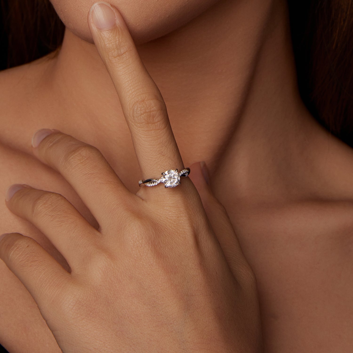 925 Sterling Silver Moissanite 0.65 Carat Ring Size 6 for Women DestGlow