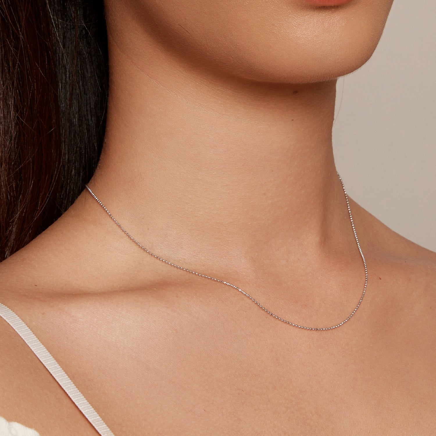 925 Sterling Silver Plated Platinum Necklace 400+50mm for Women DestGlow