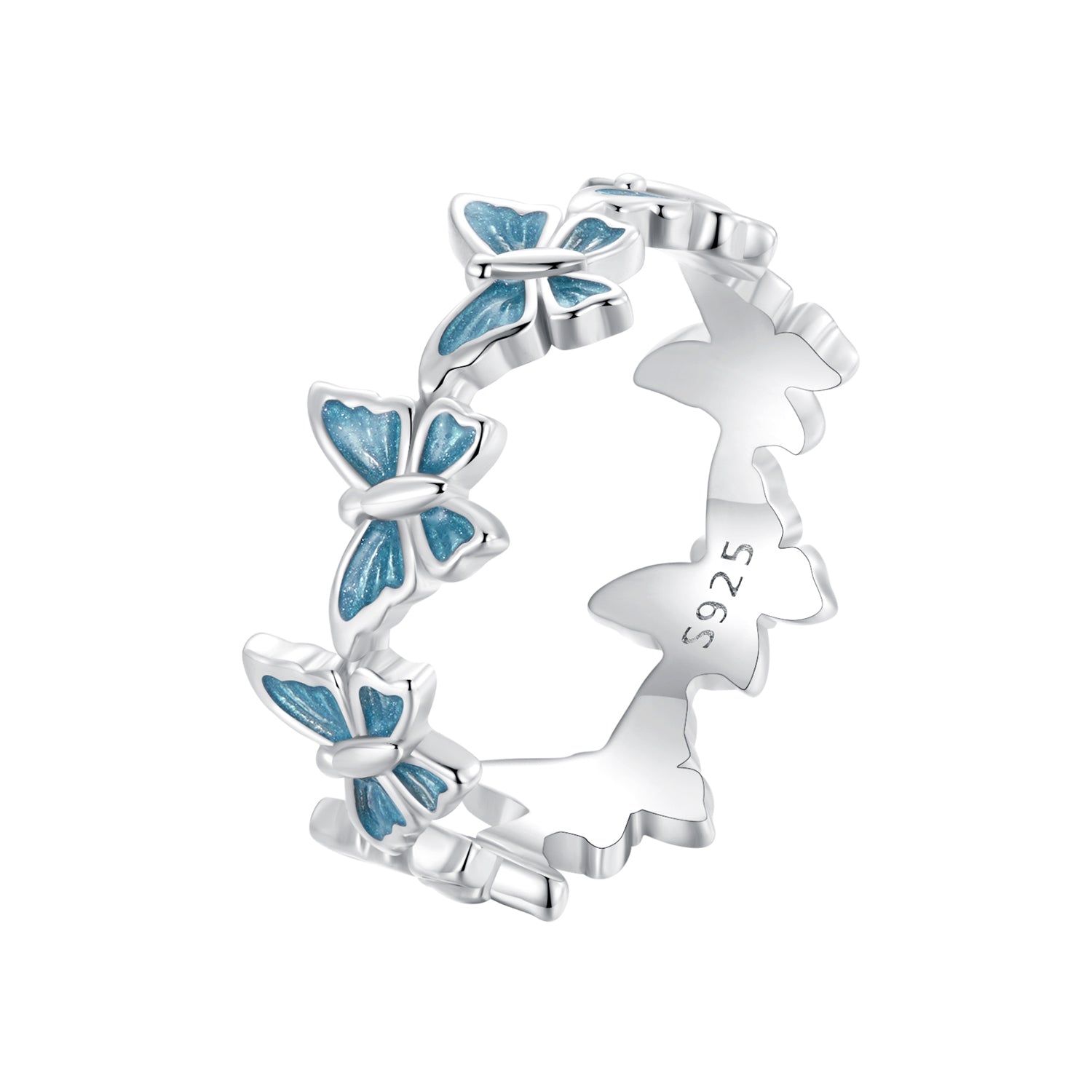 925 Sterling Silver Enamel Ring Size 6 for Women DestGlow