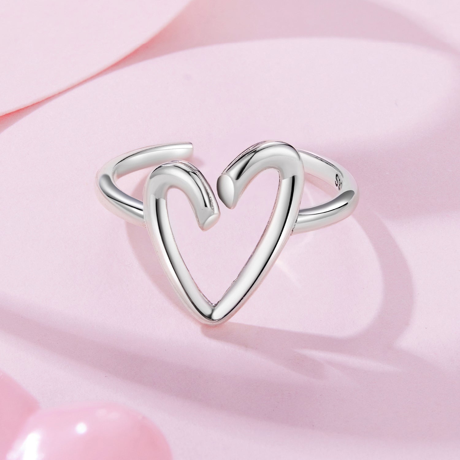 925 Sterling Silver Oxidized Silver Heart Ring for Women DestGlow