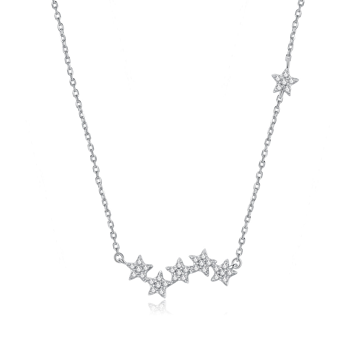 925 Sterling Silver Plated Platinum 45cm Pavé Setting CZ Necklace for Women DestGlow