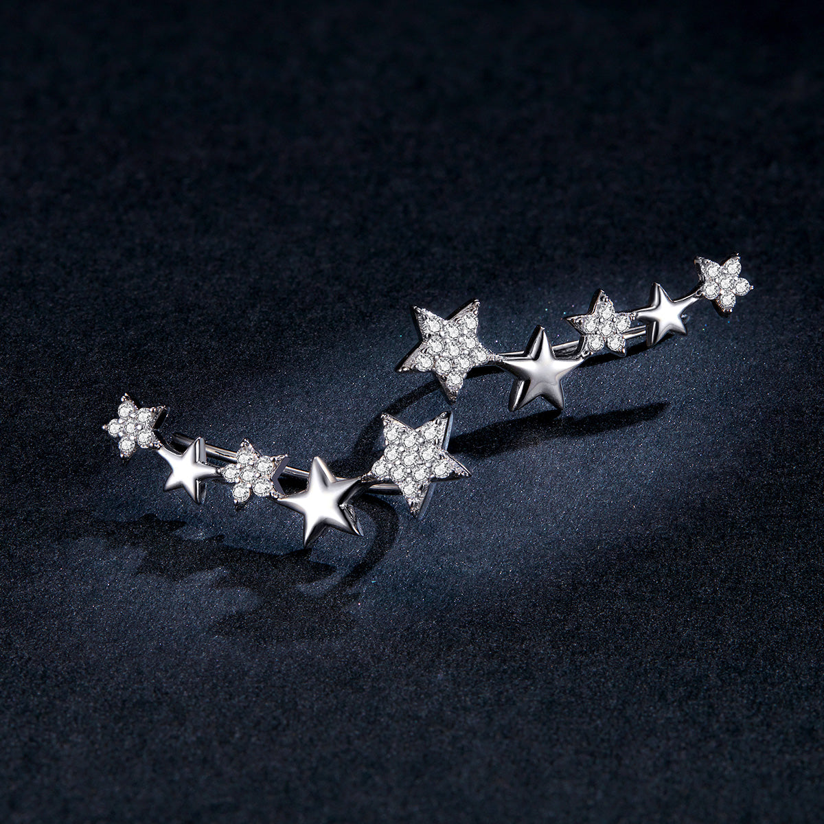 925 Sterling Silver Earrings with Plated Platinum and Pavé Setting CZ DestGlow