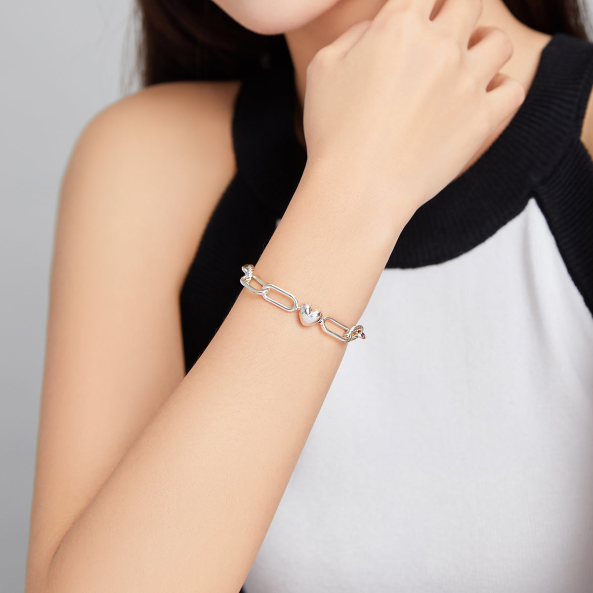 925 Sterling Silver Oxidized Bracelet 17cm for Women DestGlow