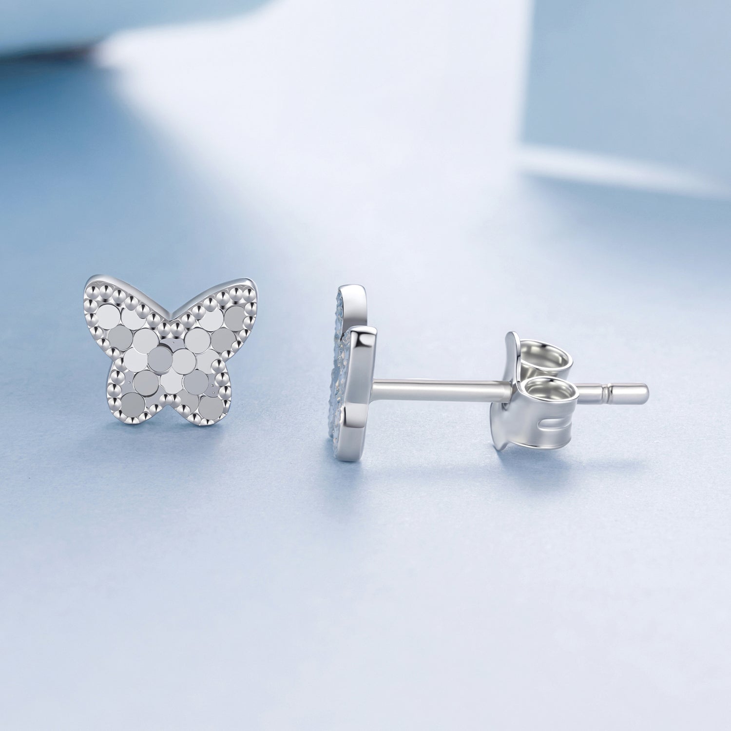 925 Sterling Silver Earrings with Plated White Gold for Women DestGlow