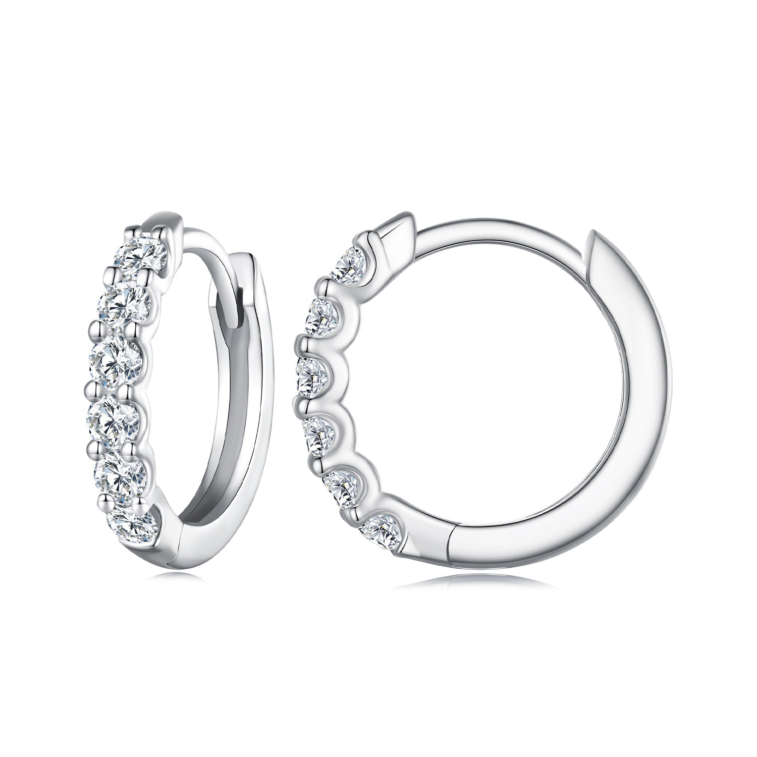 925 Sterling Silver 2.0mm Moissanite Earrings for Women DestGlow