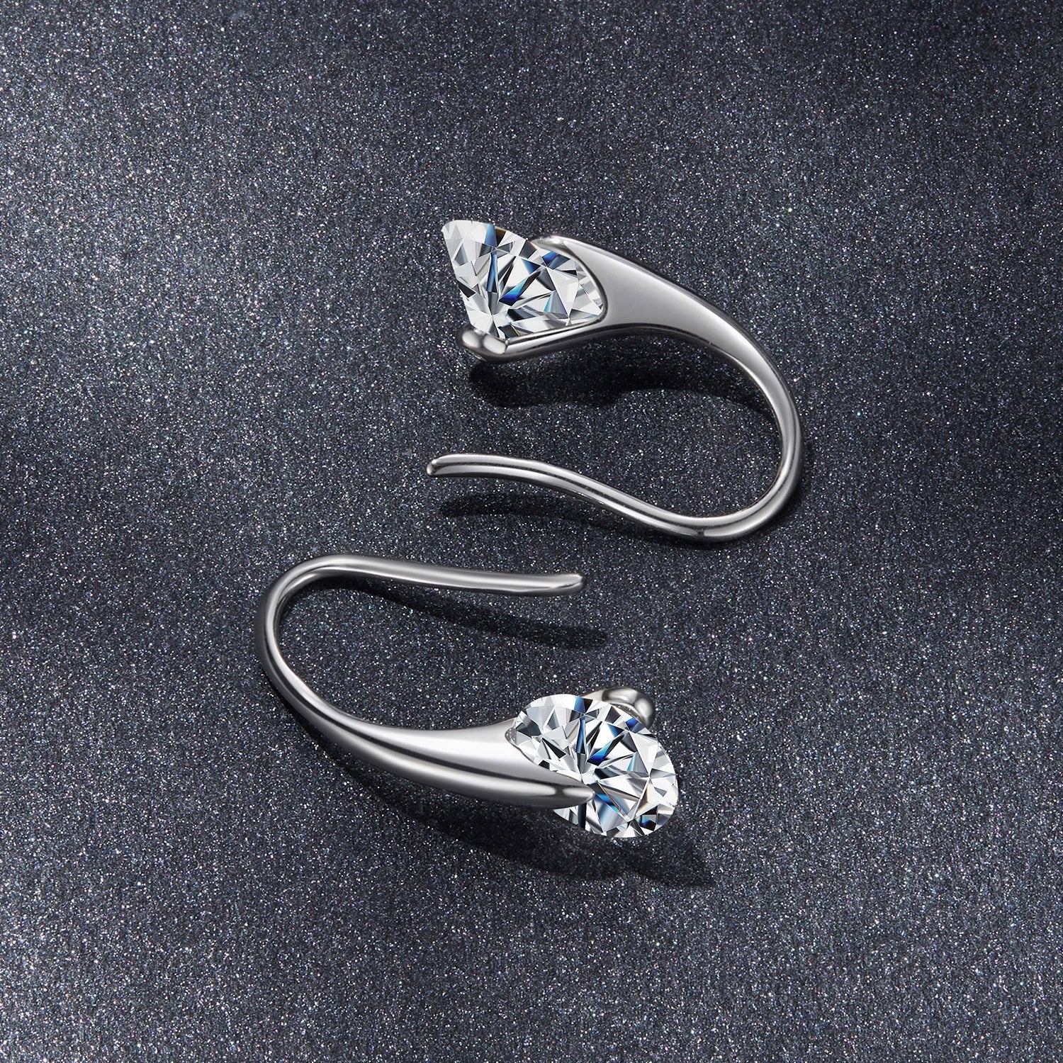 925 Sterling Silver Moissanite 1ct Earrings for Women DestGlow