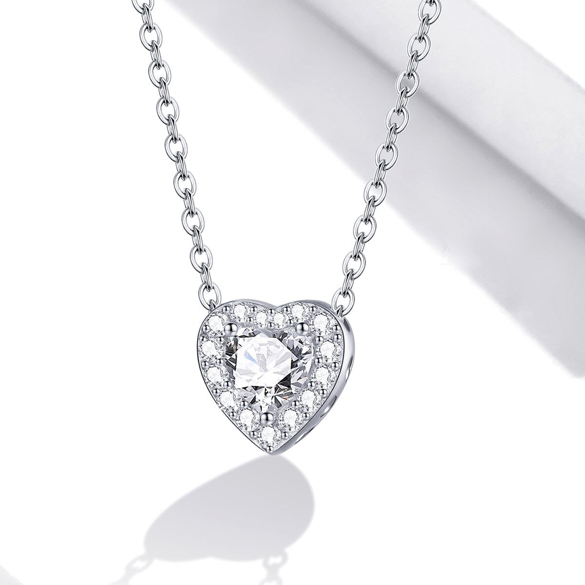 925 Sterling Silver Adjustable Cubic Zirconia Pendant Necklace for Women DestGlow