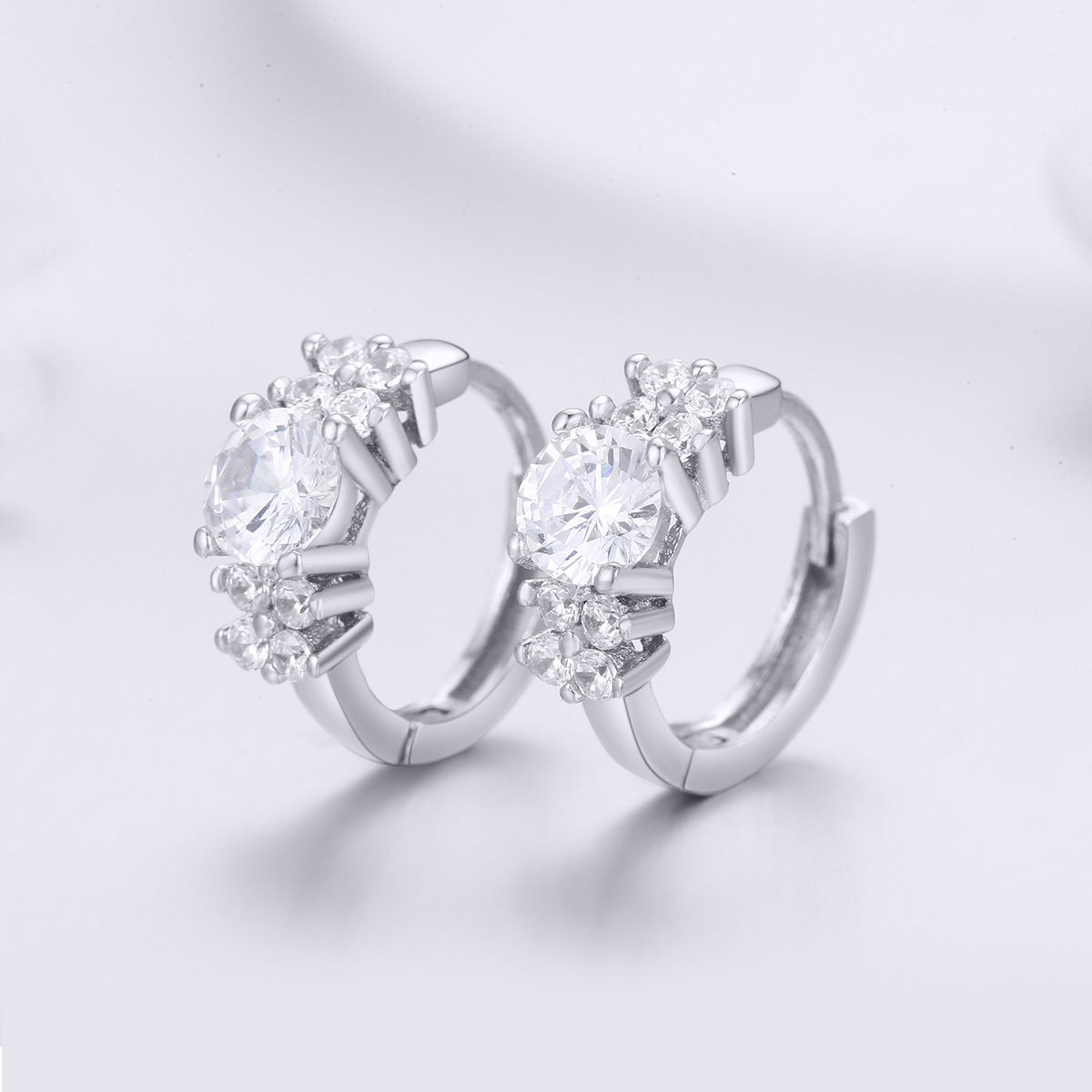925 Sterling Silver Earrings with Pavé Setting and CZ Stone for Women DestGlow