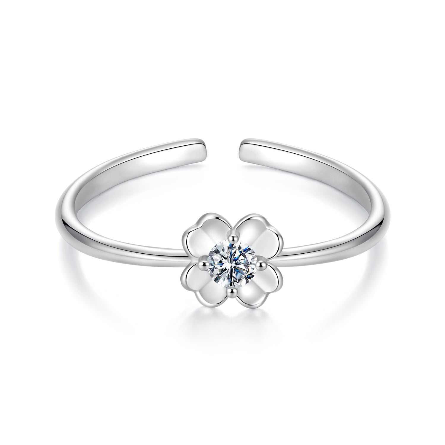 925 Sterling Silver Moissanite Ring Size E for Women DestGlow