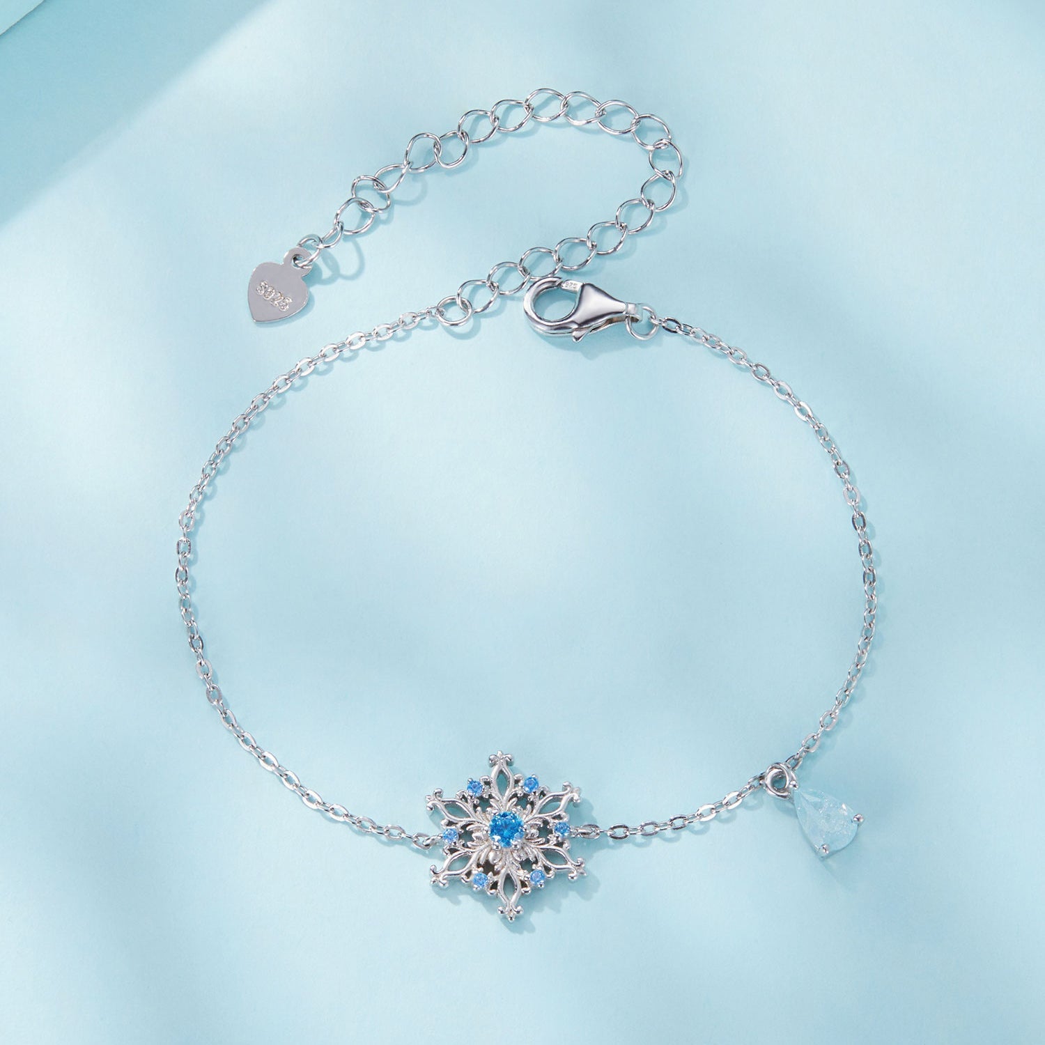 925 Sterling Silver Plated Platinum Bracelets with Ice Flower Zirconia for Women DestGlow