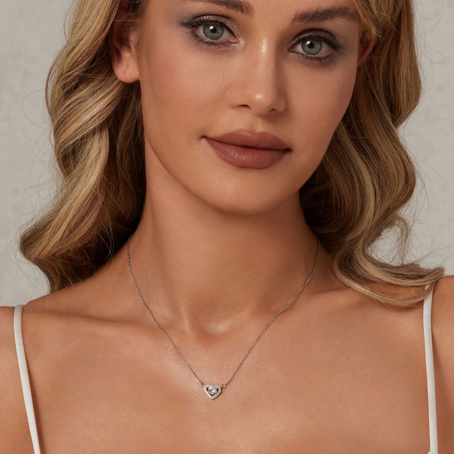 925 Sterling Silver Moissanite 0.5 Carat Necklace with CZ for Women DestGlow