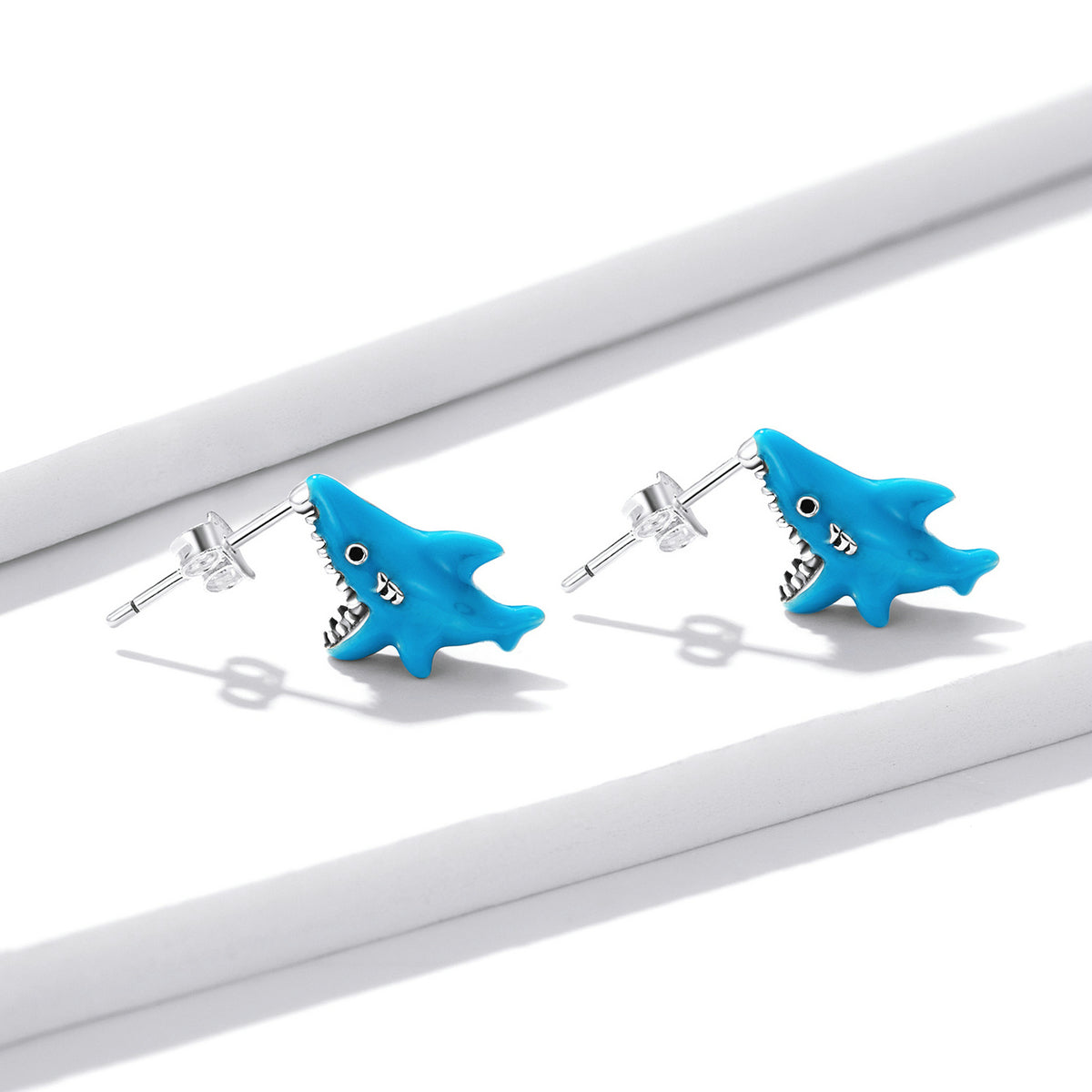 925 Sterling Silver Oxidized Enamel Earrings for Women - 1.3x0.5cm DestGlow