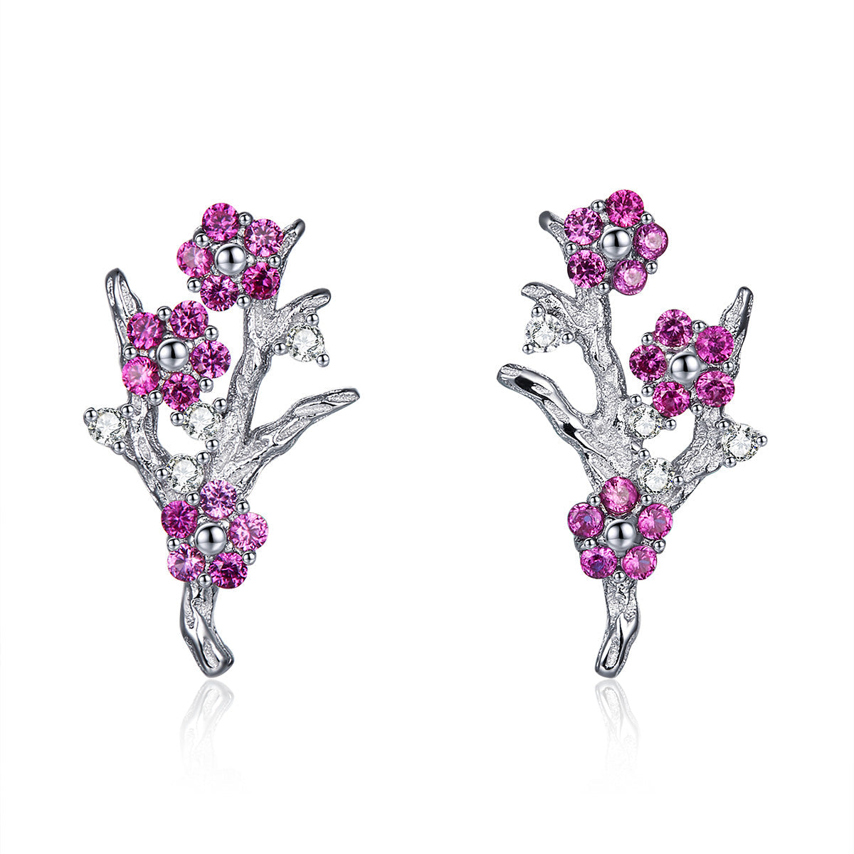 925 Sterling Silver Earrings with Pavé Setting CZ for Women DestGlow