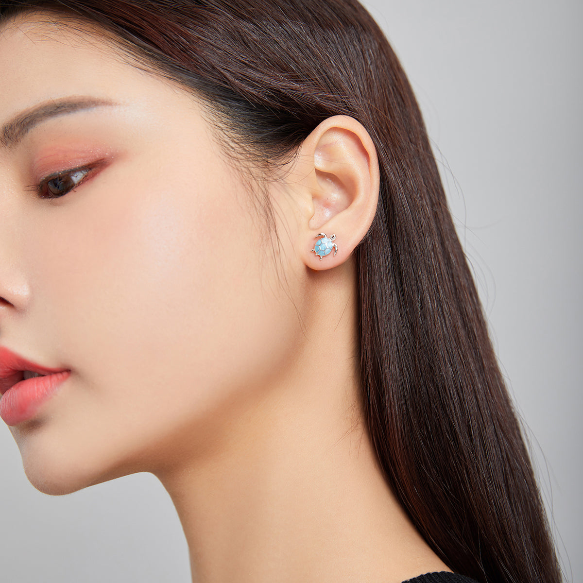 925 Sterling Silver Earrings for Women - Pavé Setting CZ with Enamel Process - 1cm DestGlow