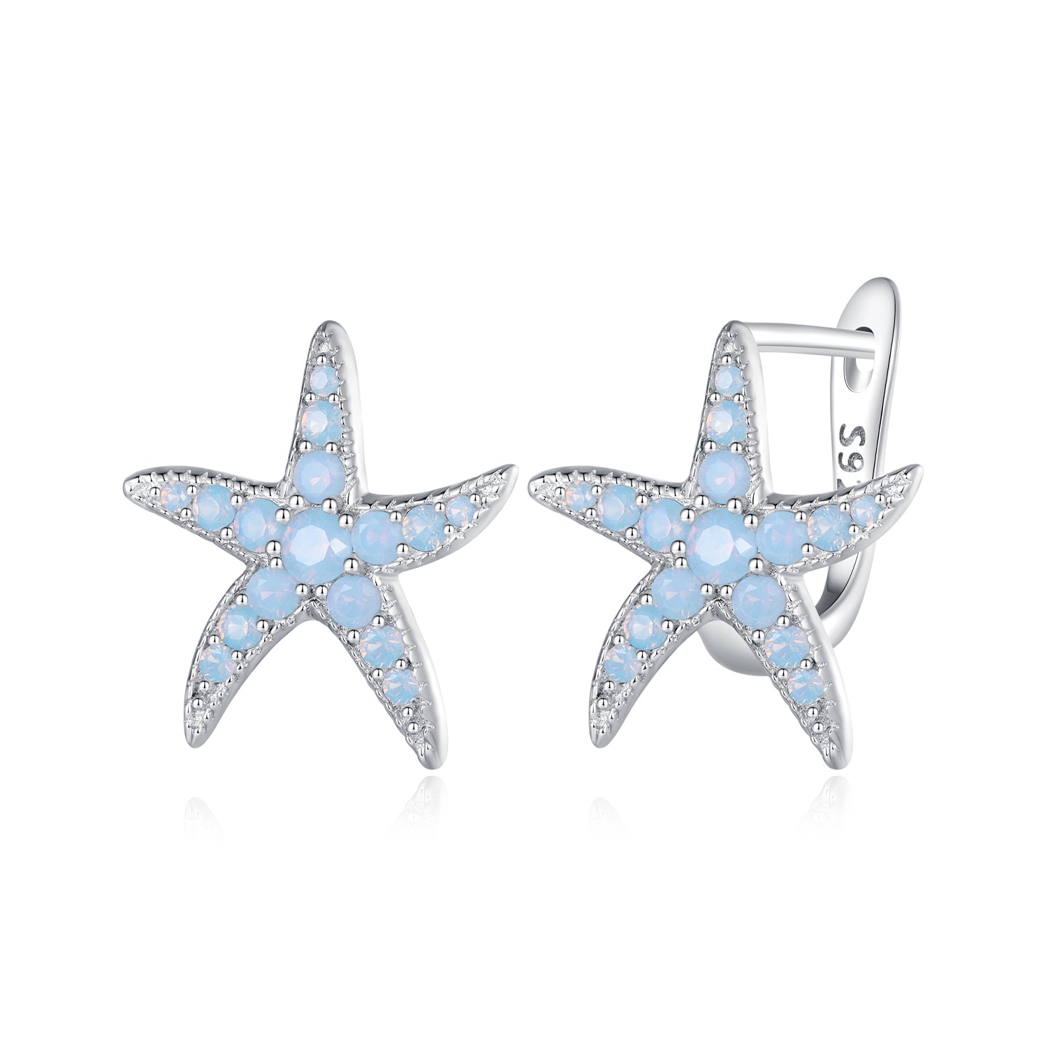 925 Sterling Silver Opal Earrings 15x13mm for Women DestGlow