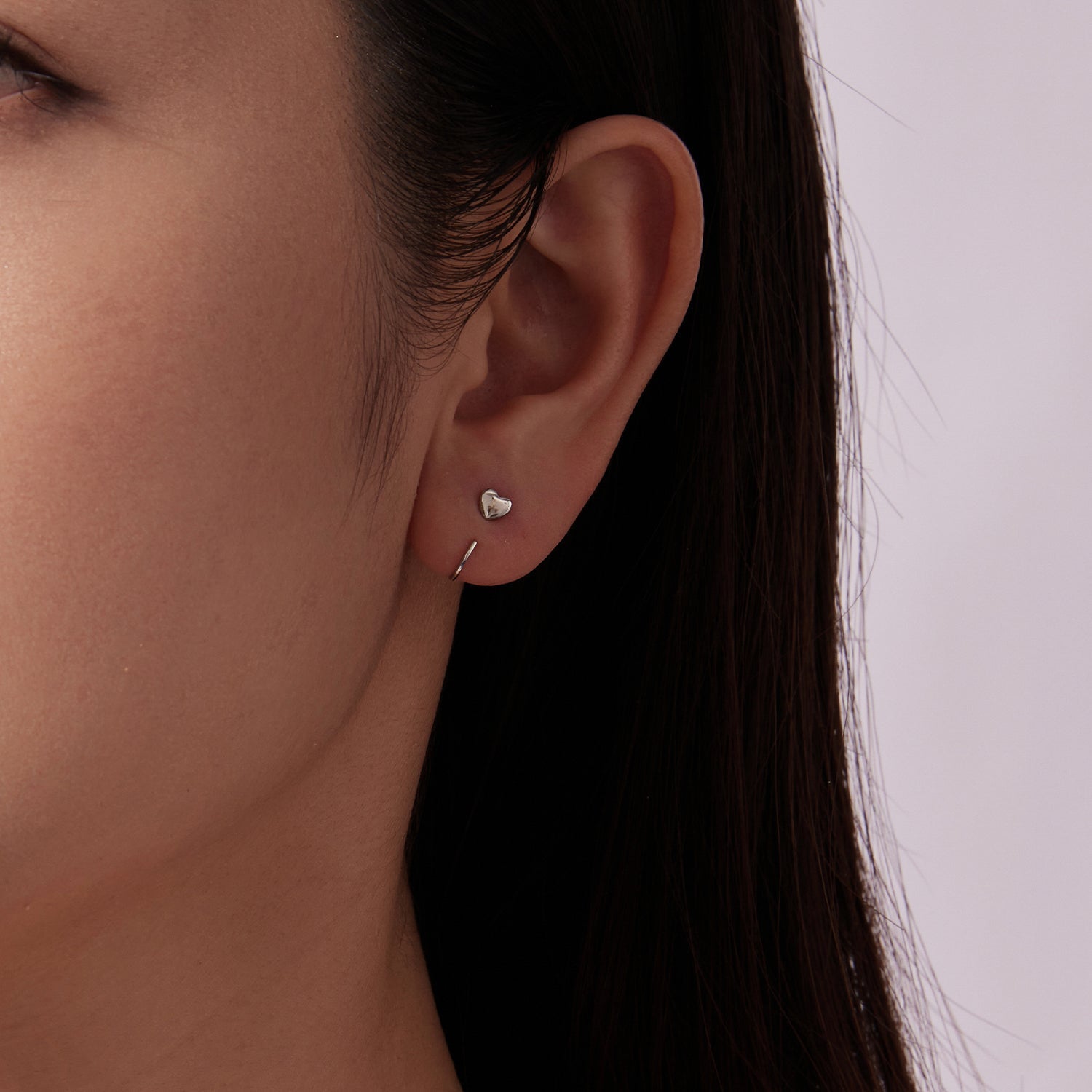 925 Silver White Gold Plated 1.4cm Brass Earrings for Women DestGlow