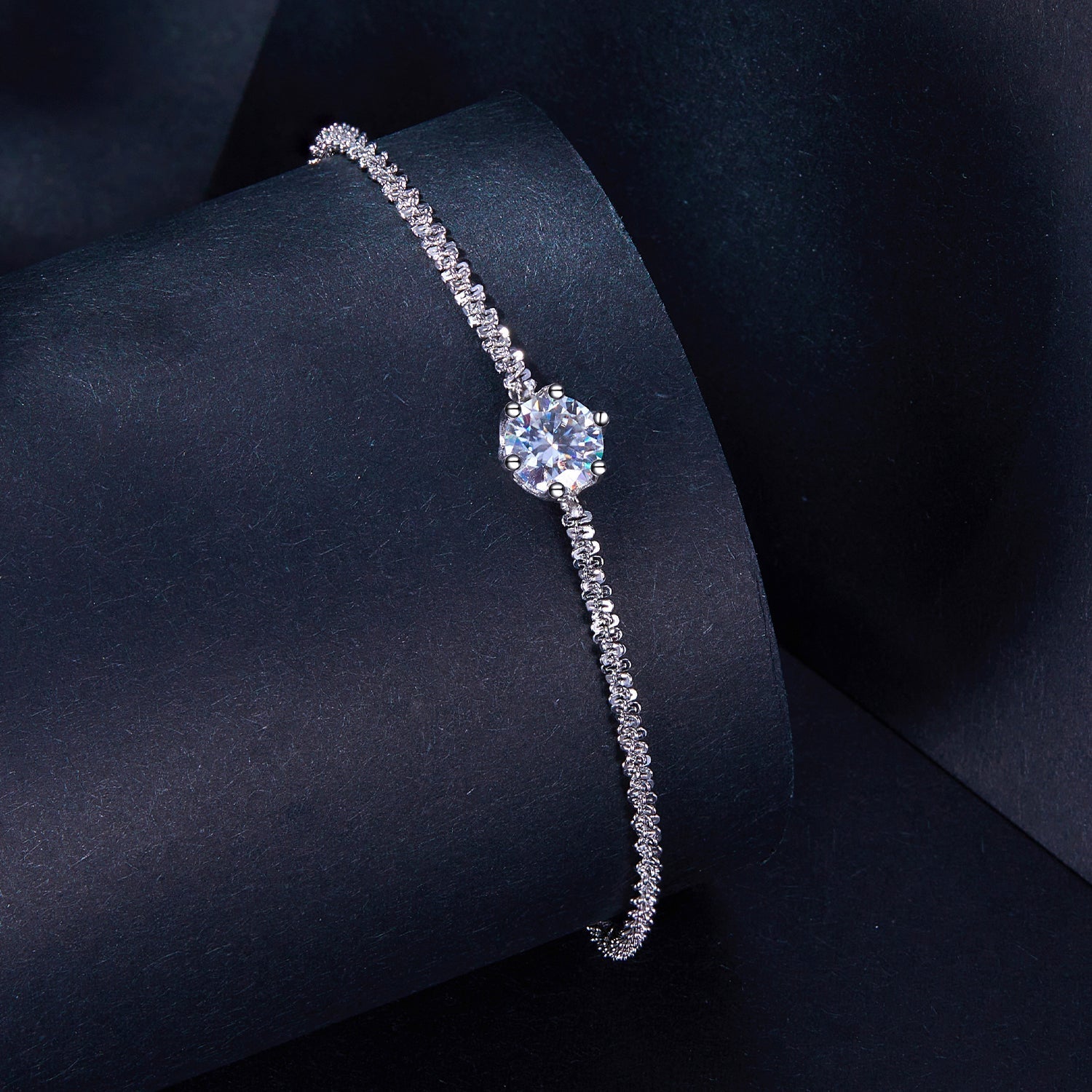 925 Sterling Silver 1 Carat Moissanite Bracelet for Women DestGlow