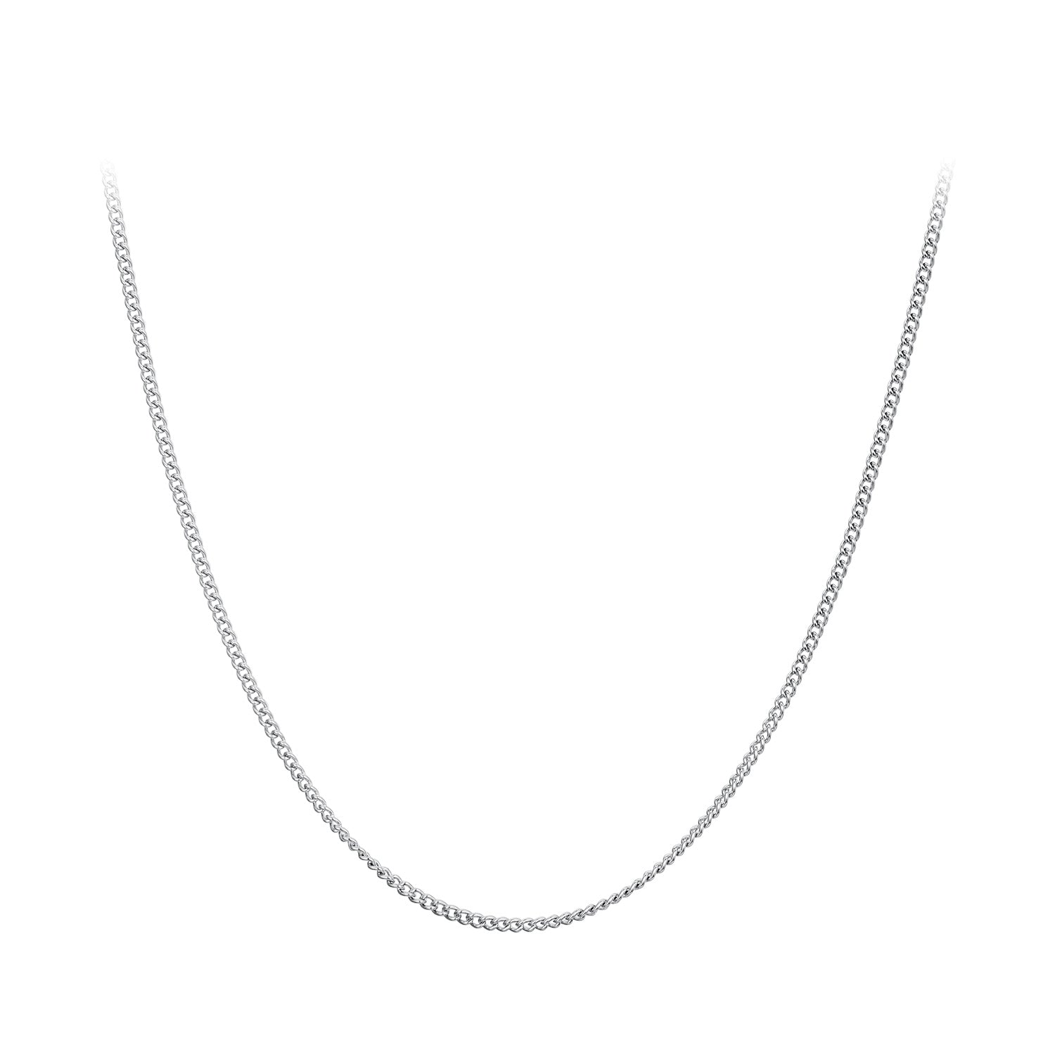 925 Sterling Silver 45S Platinum Plated Necklace for Women - 400mm Length, 0.8mm Thickness DestGlow