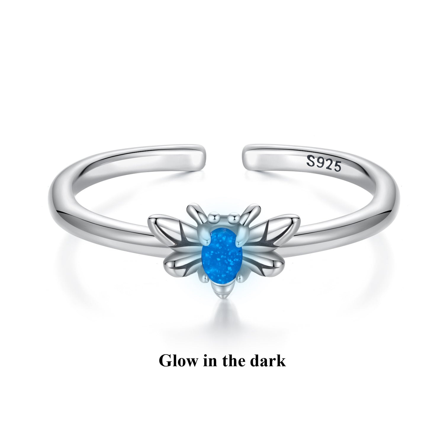 925 Sterling Silver Pendant with Luminous Stone - Oxidized Silver, For Rings DestGlow