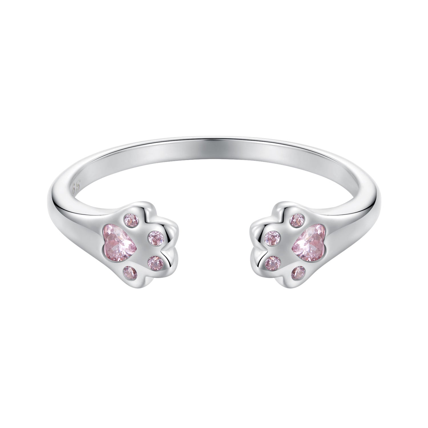 925 Sterling Silver White Gold Plated Pavé Setting CZ Ring DestGlow