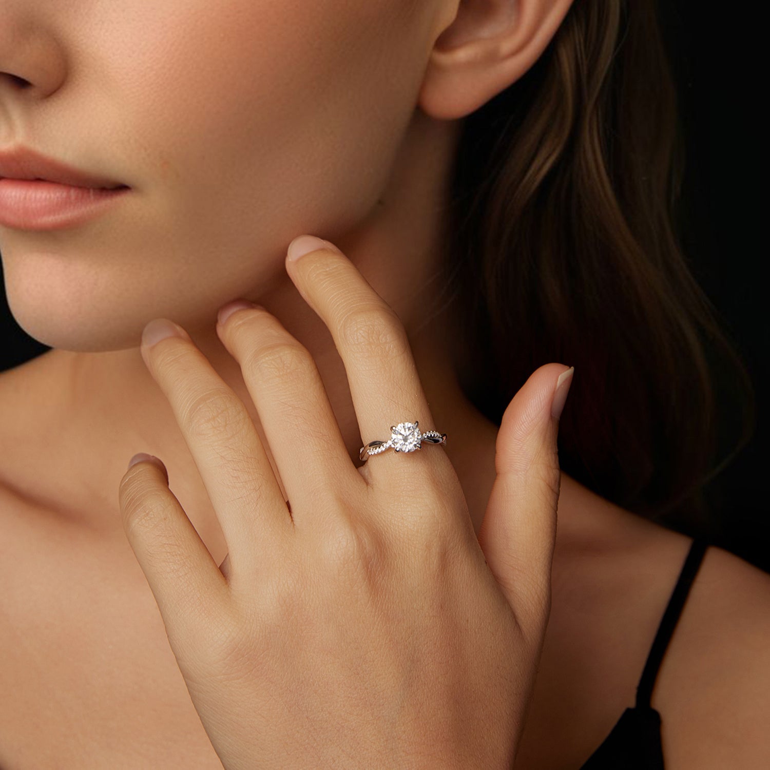 925 Sterling Silver Moissanite 0.65 Carat Ring Size 6 for Women DestGlow