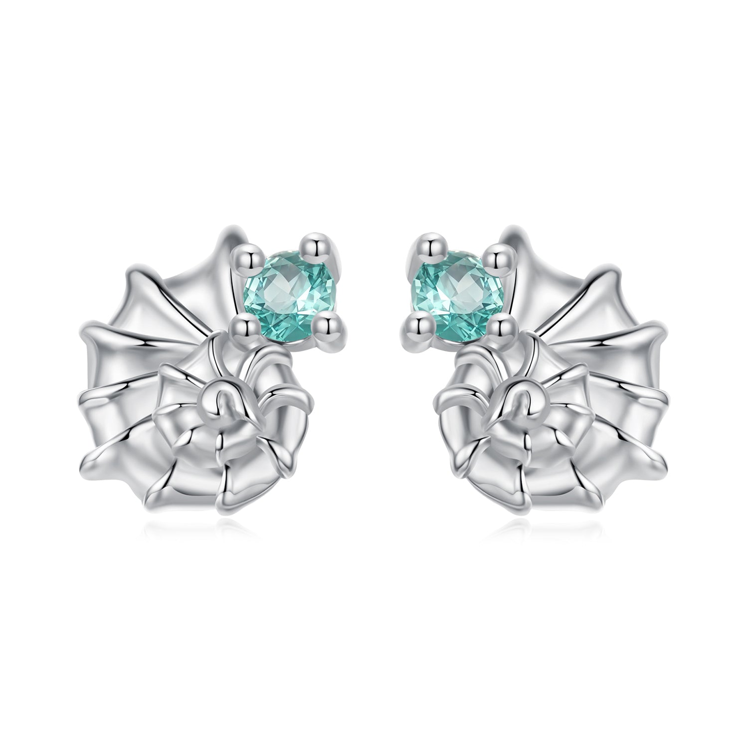 925 Sterling Silver Earrings with Transparent Glass and White Gold Plating for Women DestGlow
