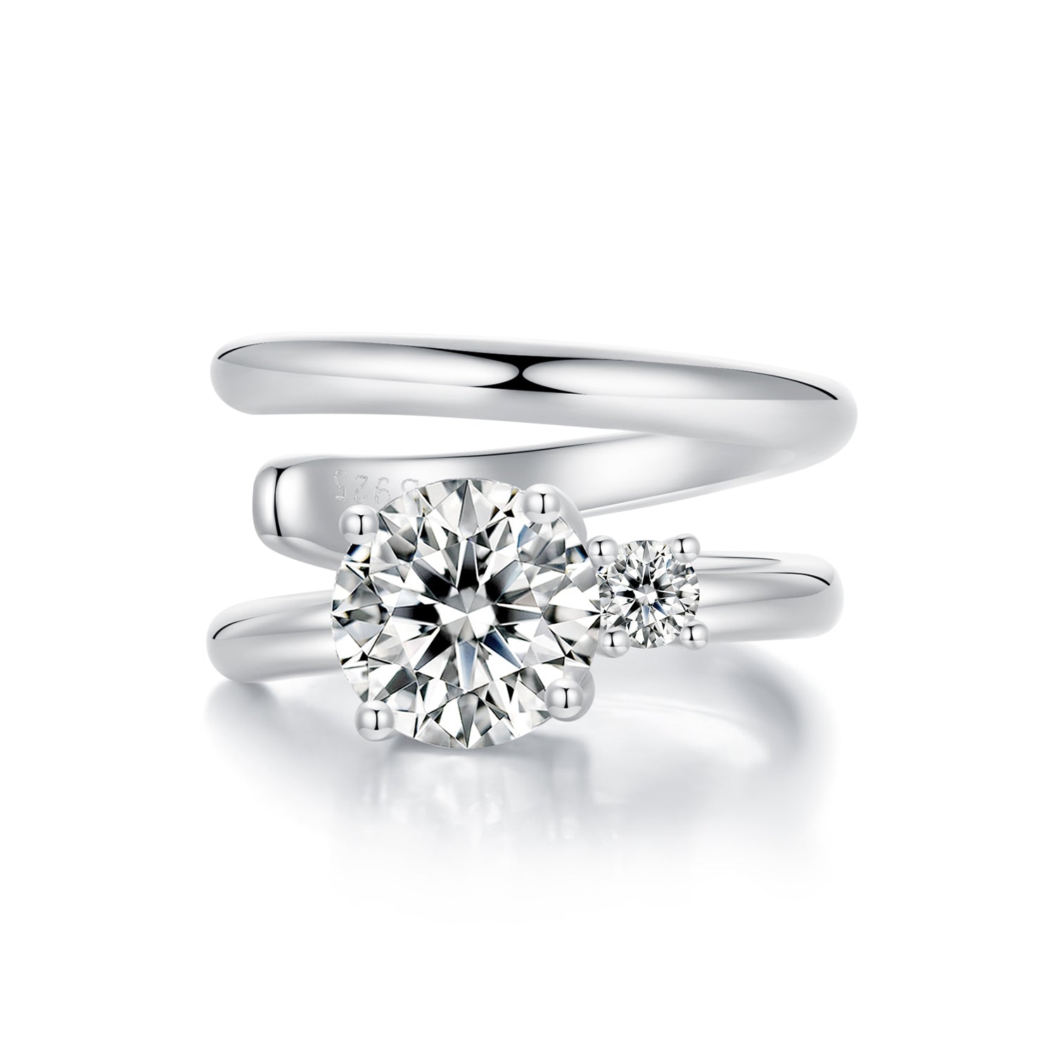 925 Sterling Silver 5mm Moissanite Earrings for Women, 13x8mm, White Gold Plated DestGlow