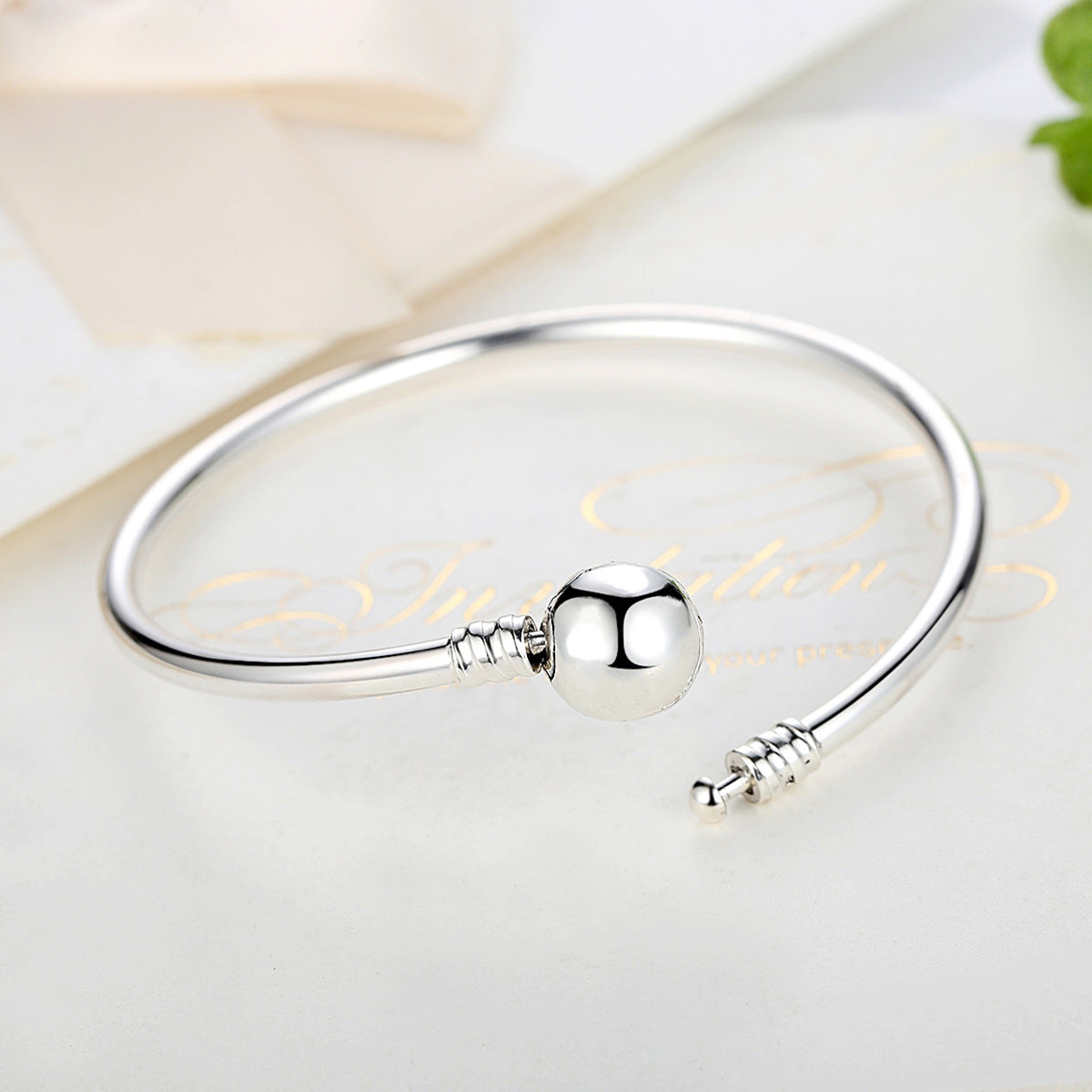 925 Sterling Silver 5.8CM Diameter and 0.3CM Thick Bracelet for Women DestGlow