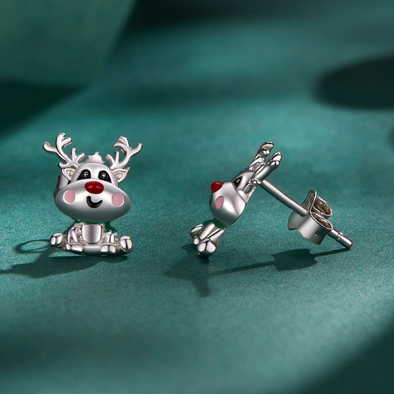 925 Sterling Silver Enamel Earrings 12x9mm DestGlow
