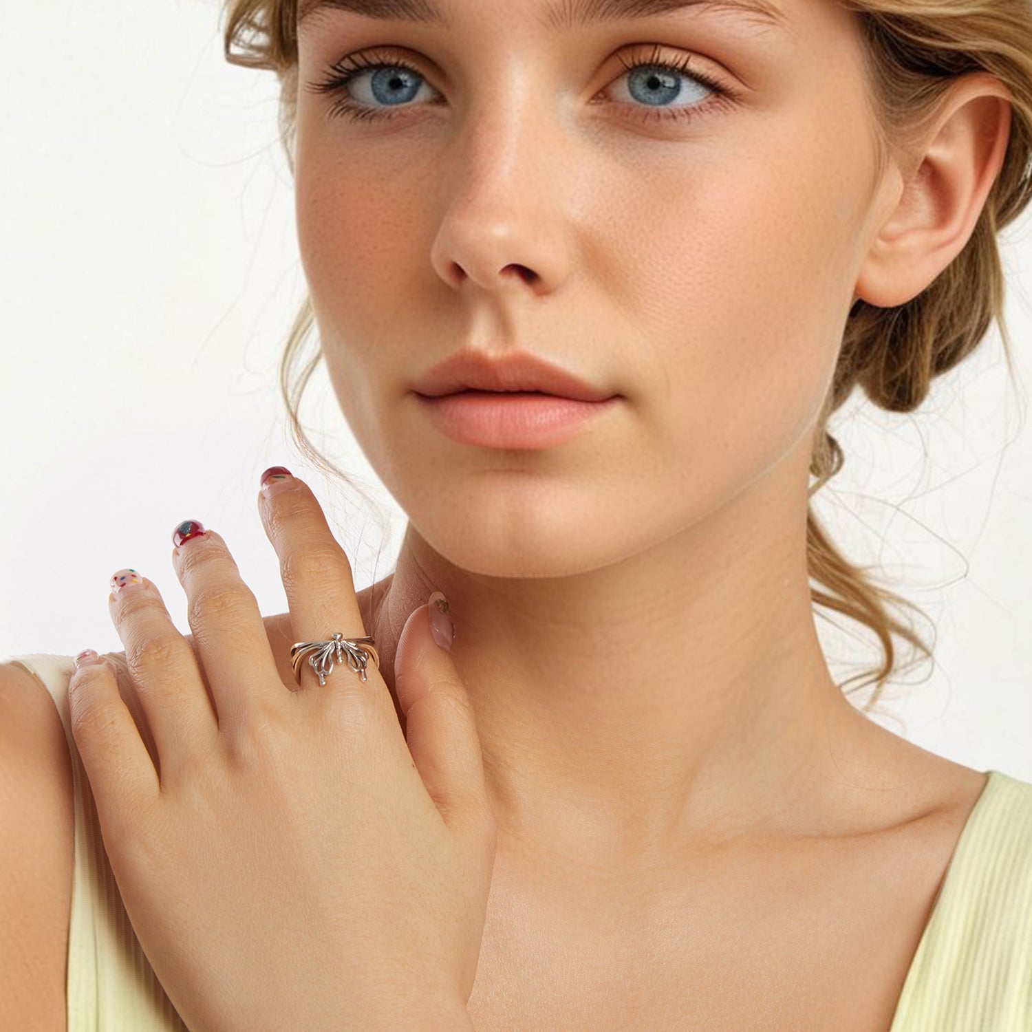 925 Sterling Silver Oxidized Silver 0.2-1.3 cm Adjustable Ring DestGlow