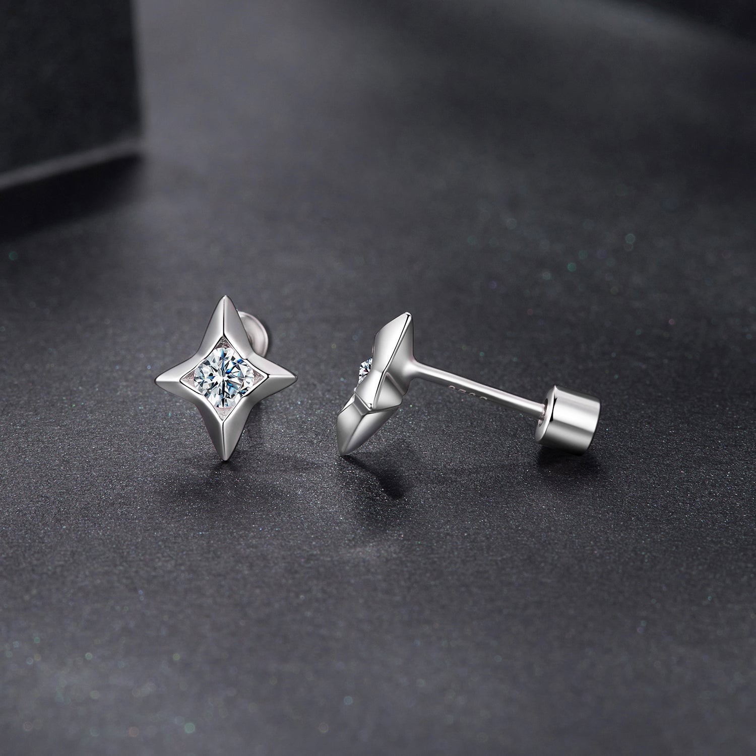 925 Sterling Silver Moissanite Earrings 0.8cm for Women DestGlow