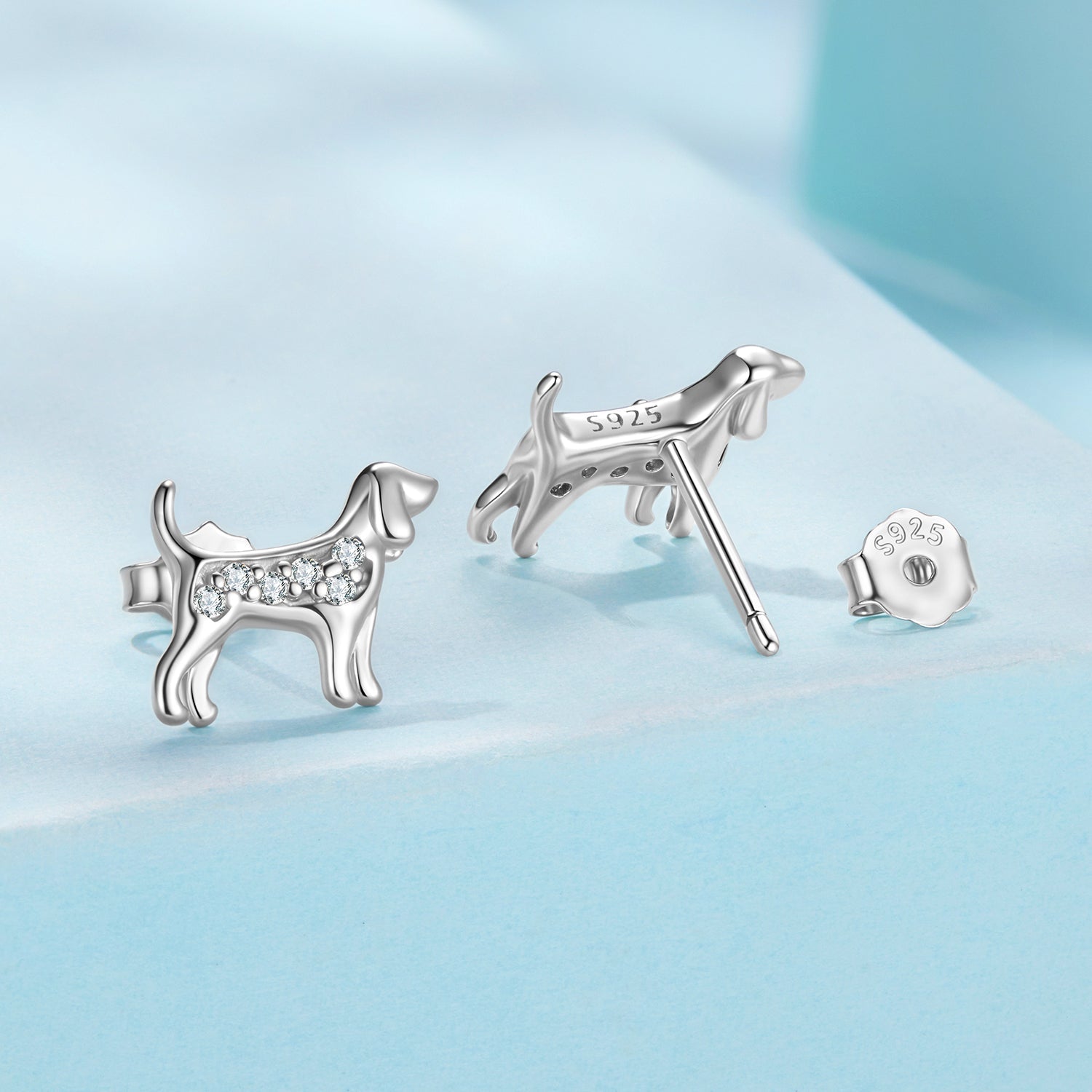 925 Sterling Silver Pavé Set CZ White Gold Plated Earrings for Women DestGlow