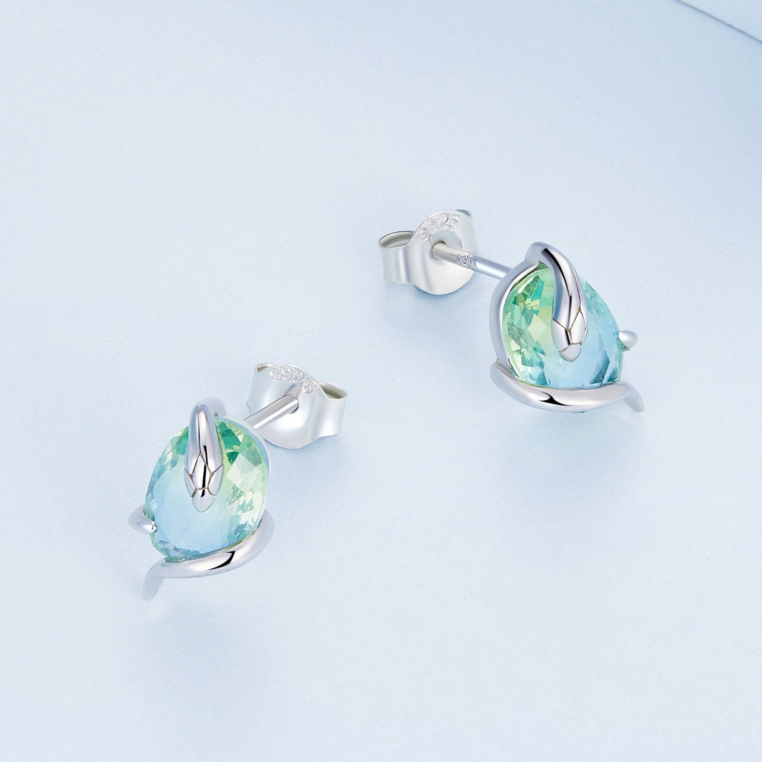 925 Sterling Silver Transparent Glass Earrings for Women DestGlow