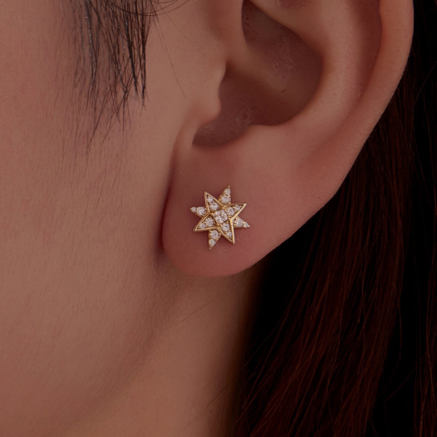 925 Sterling Silver Pavé Setting Gold Plated Earrings DestGlow