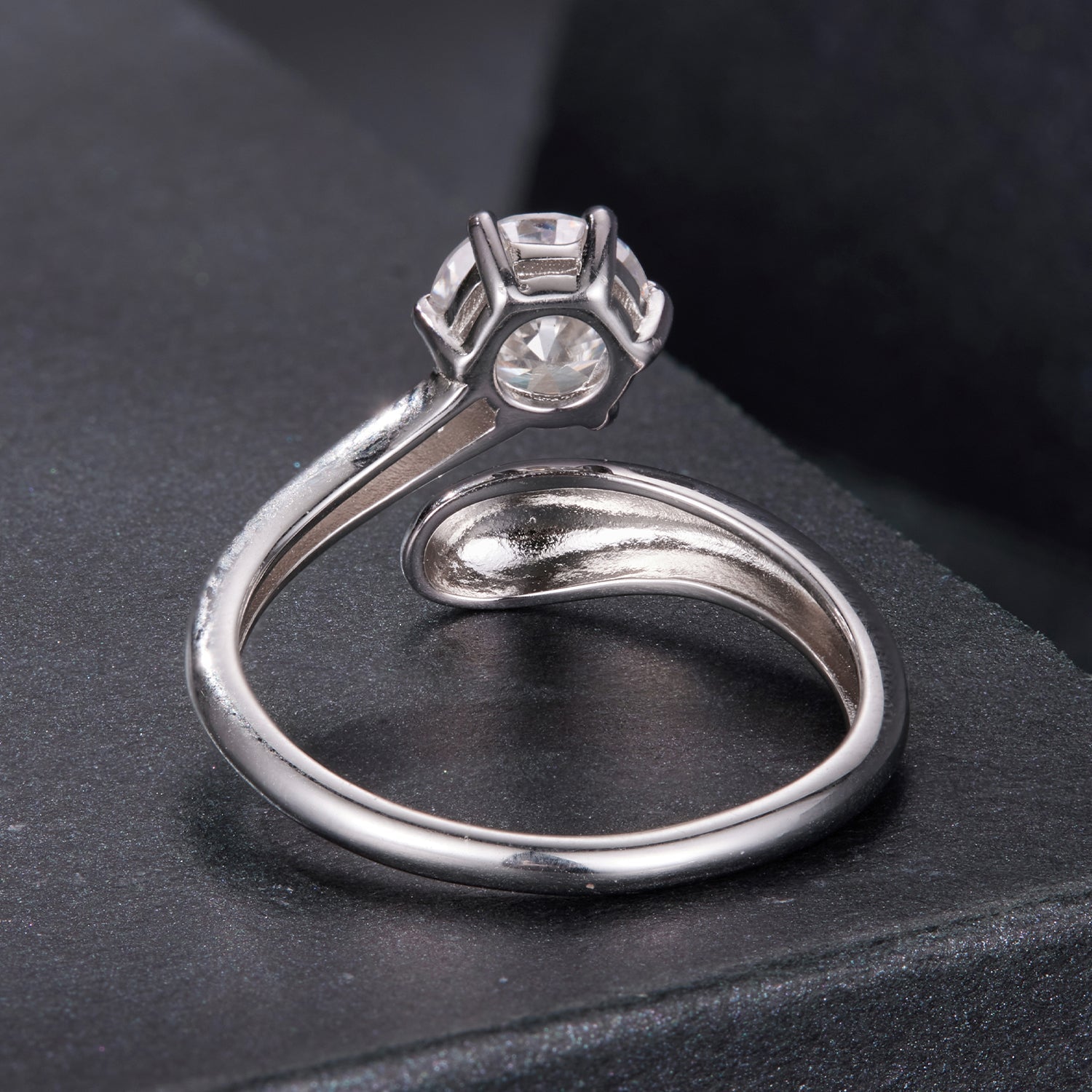 925 Sterling Silver 1 Carat Moissanite Ring for Women DestGlow