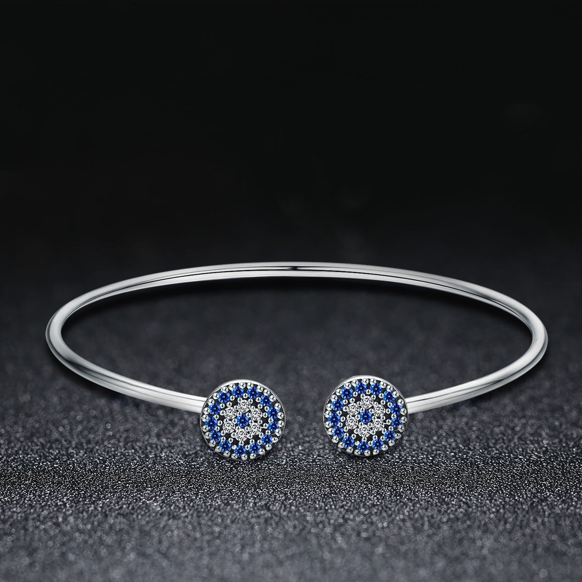 925 Sterling Silver Bracelet with Outer Diameter 6cm and Wall Thickness 0.2cm for Women DestGlow