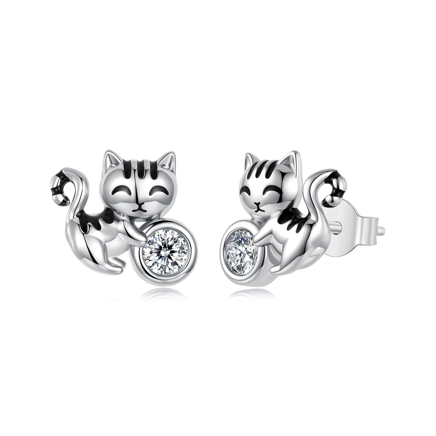 925 Sterling Silver Brass White Gold Plated Earrings with CZ for Women DestGlow