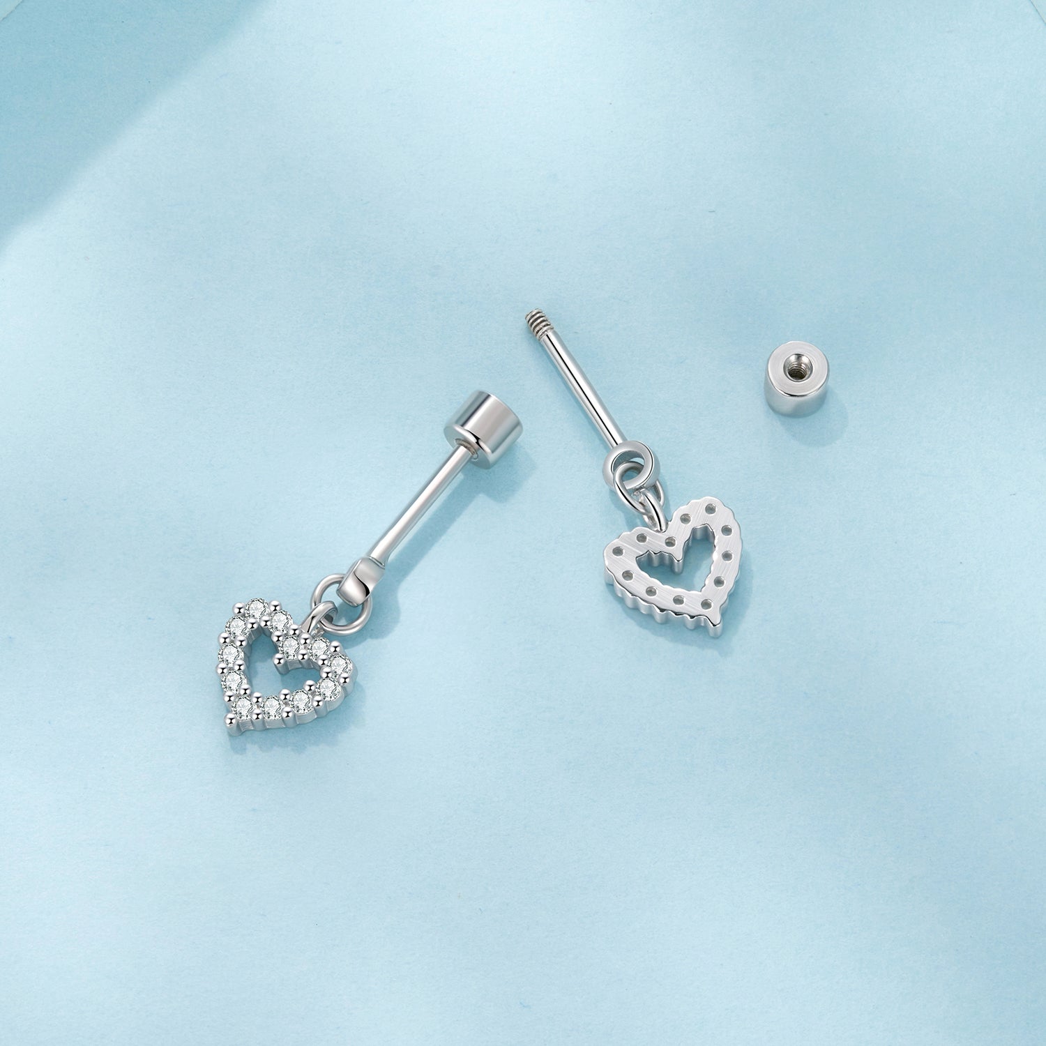 925 Sterling Silver White Gold Plated Pavé CZ Earrings DestGlow