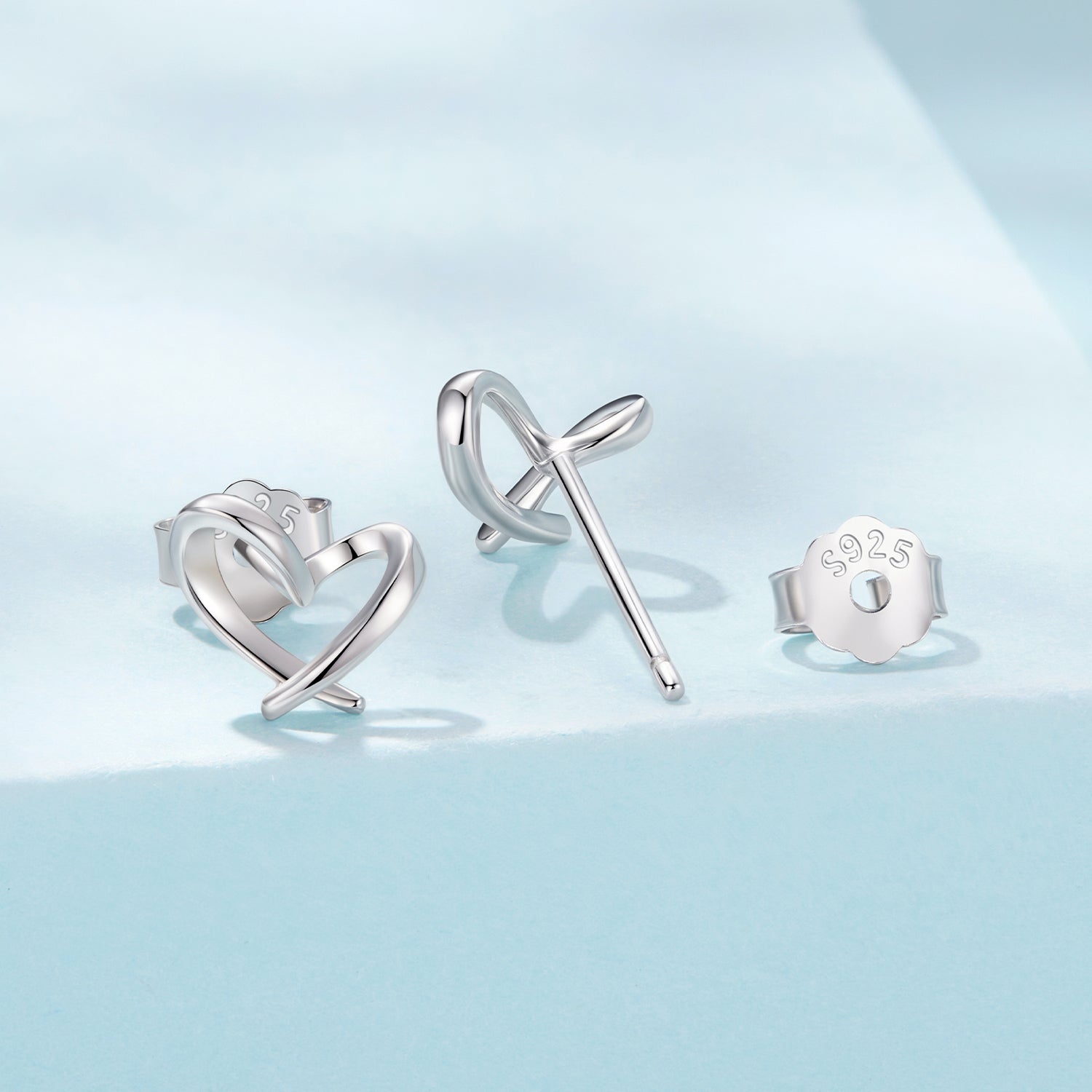 925 Sterling Silver White Gold Plated Earrings 0.7x0.8cm for Women DestGlow