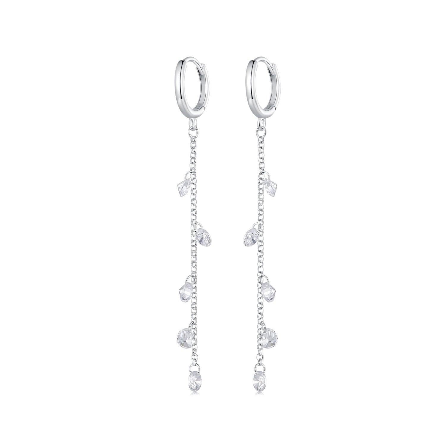 S925 Sterling Silver Pavé Setting CZ Earrings for Women DestGlow