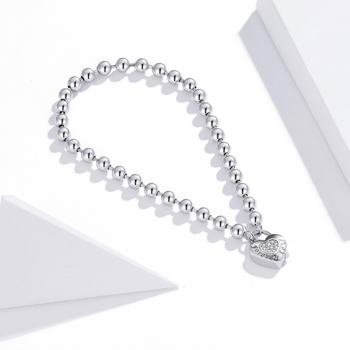 925 Sterling Silver Bracelet with Pavé Setting CZ and Platinum Plating, 17cm for Women DestGlow