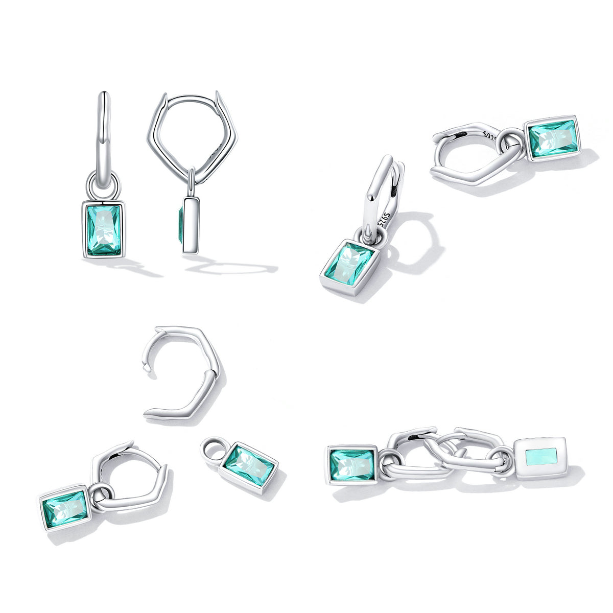 925 Sterling Silver Earrings with Pavé Setting CZ DestGlow