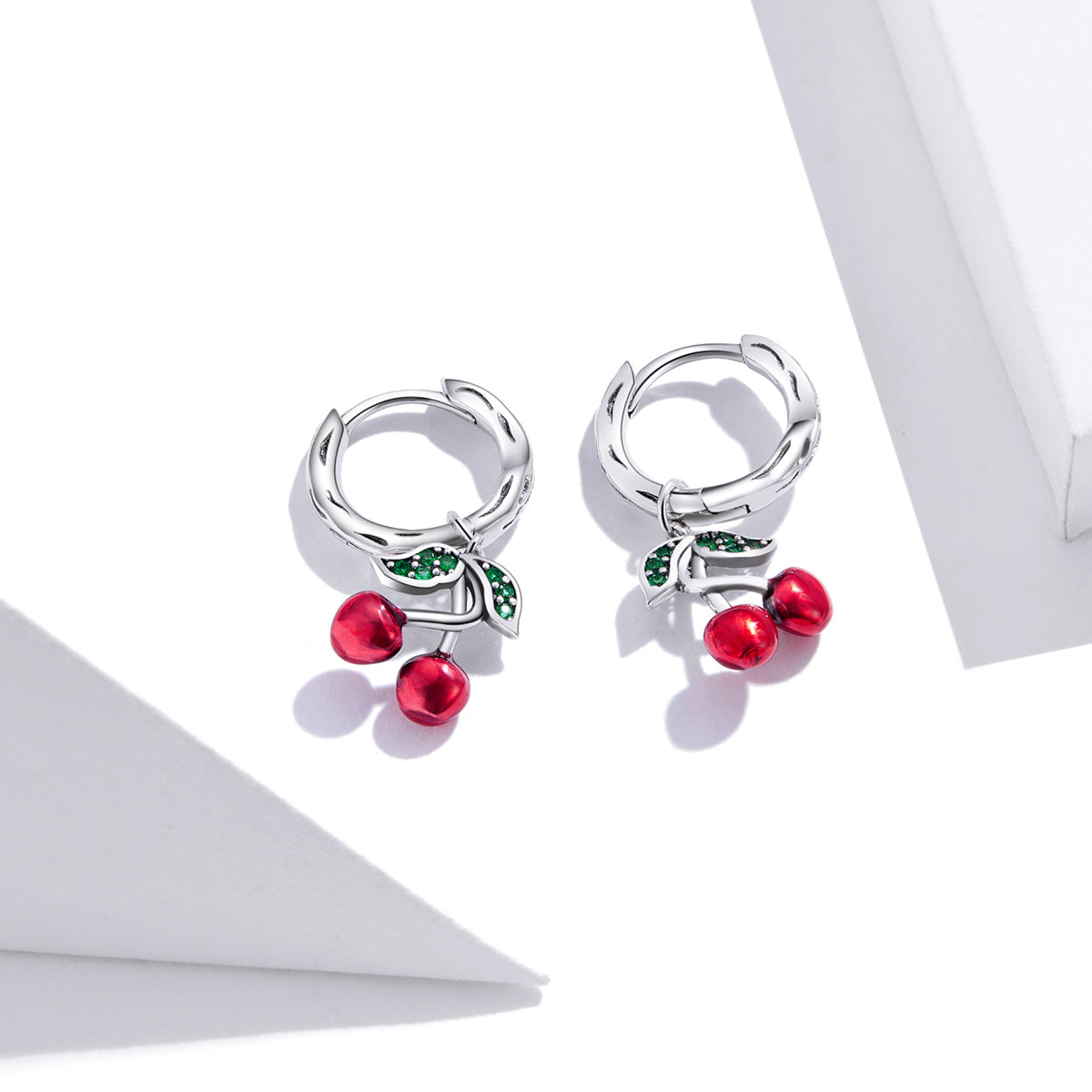 S925 Sterling Silver Oxidized CZ Enamel Earrings for Women DestGlow