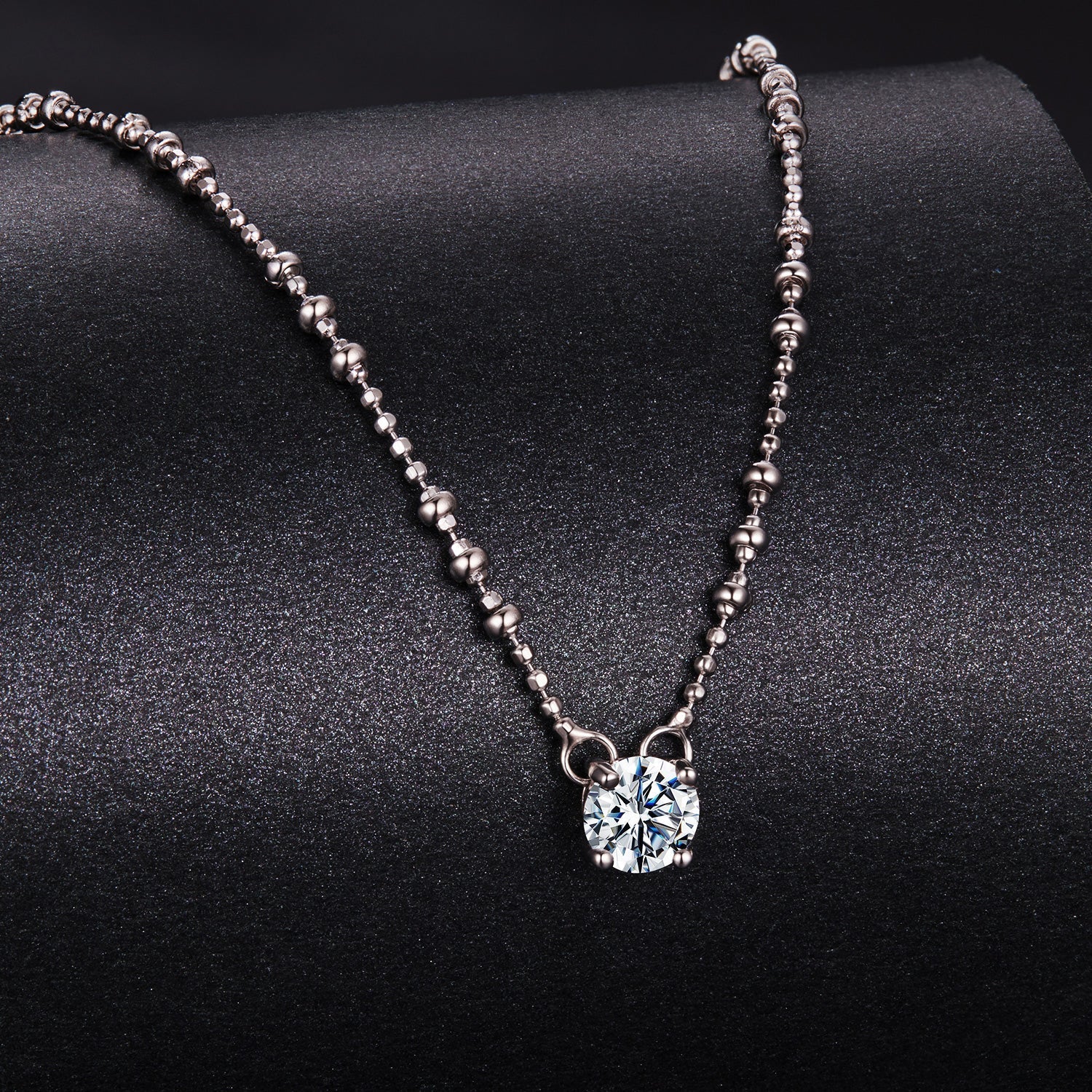 925 Sterling Silver 0.5 Carat Moissanite Necklace for Women DestGlow