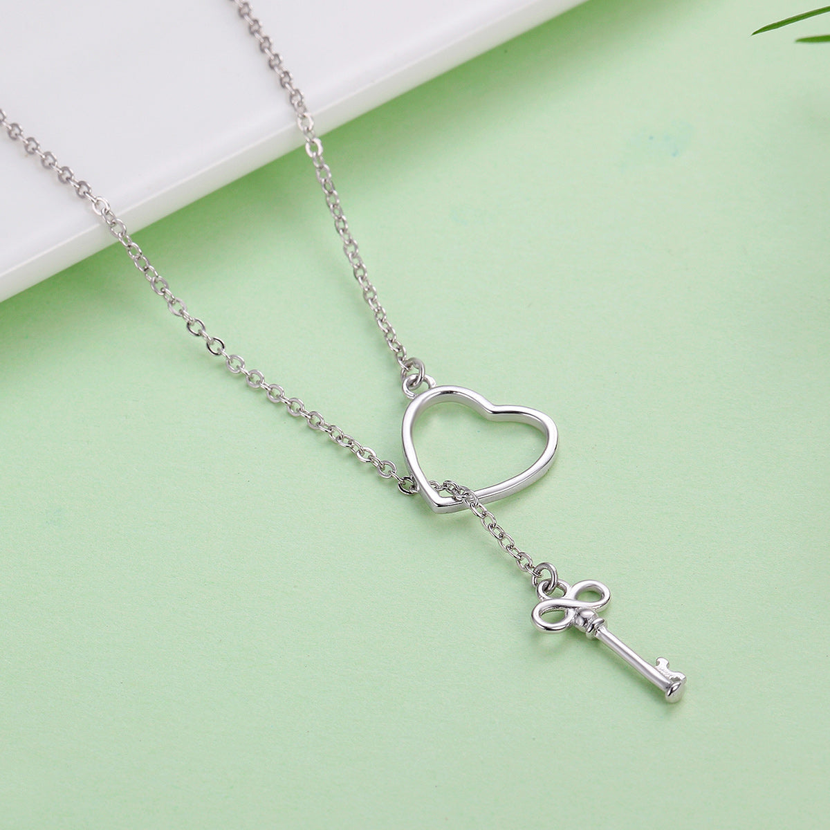 925 Sterling Silver Necklace 55cm with Heart Pendant for Women DestGlow